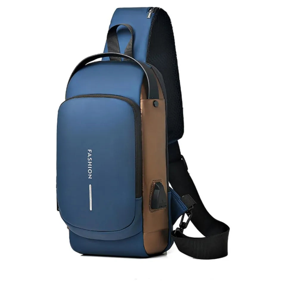 Fashion Men Sling Bag with Lock Waterproof